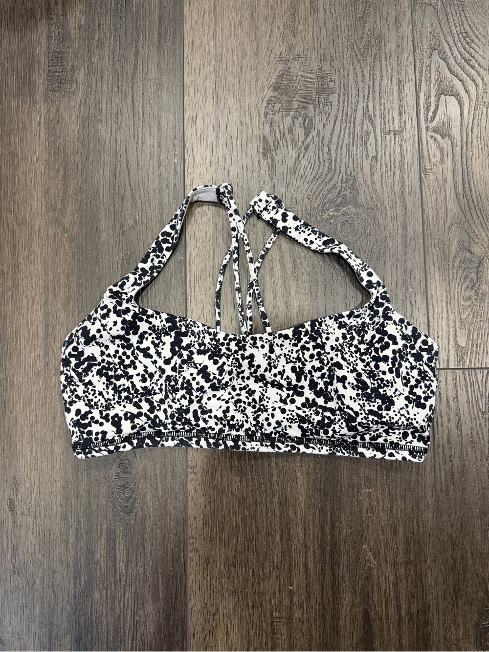 lululemon athletica Black & White Speckled Strappy Sports Bra